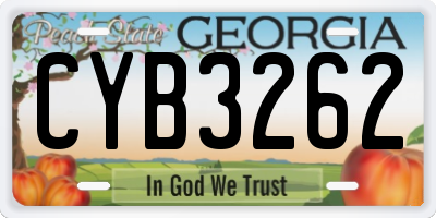 GA license plate CYB3262