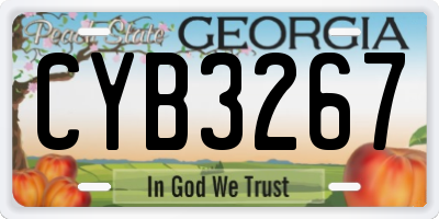 GA license plate CYB3267