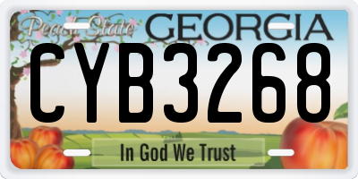 GA license plate CYB3268