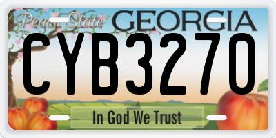 GA license plate CYB3270