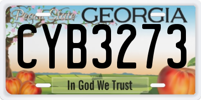 GA license plate CYB3273