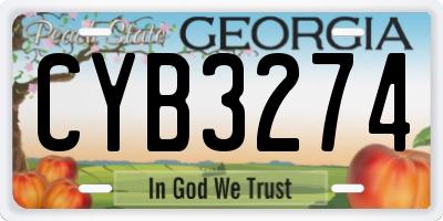 GA license plate CYB3274