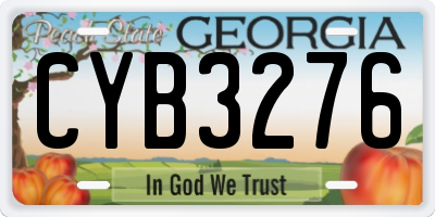 GA license plate CYB3276