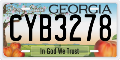 GA license plate CYB3278