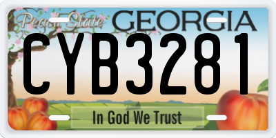 GA license plate CYB3281