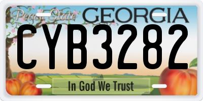 GA license plate CYB3282