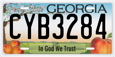 GA license plate CYB3284