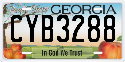 GA license plate CYB3288