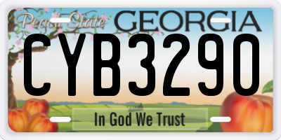 GA license plate CYB3290