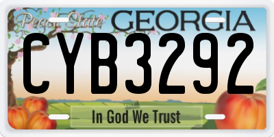 GA license plate CYB3292