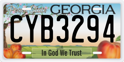 GA license plate CYB3294