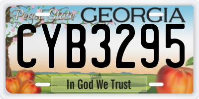 GA license plate CYB3295