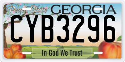 GA license plate CYB3296