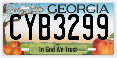 GA license plate CYB3299
