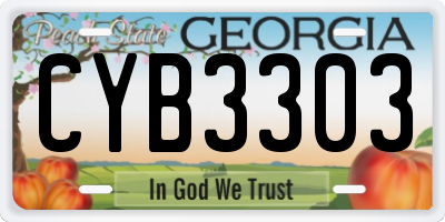 GA license plate CYB3303