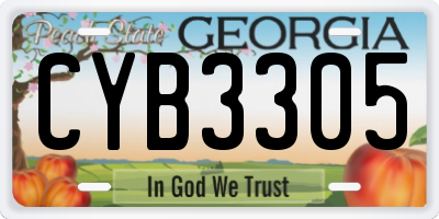 GA license plate CYB3305