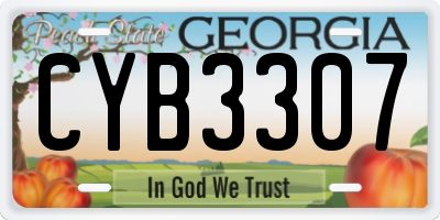 GA license plate CYB3307