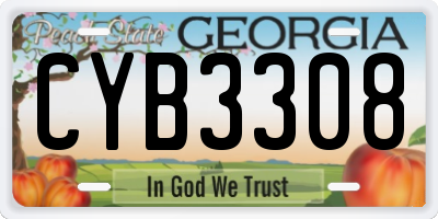 GA license plate CYB3308