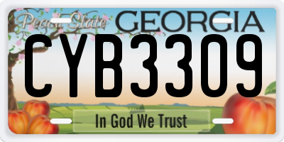 GA license plate CYB3309