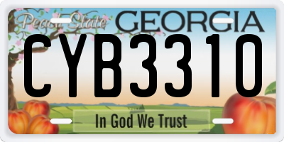GA license plate CYB3310