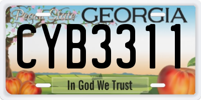 GA license plate CYB3311