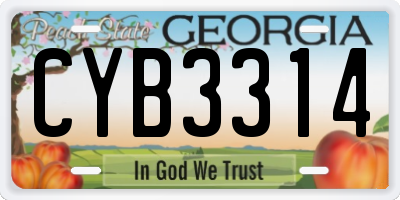 GA license plate CYB3314