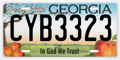 GA license plate CYB3323