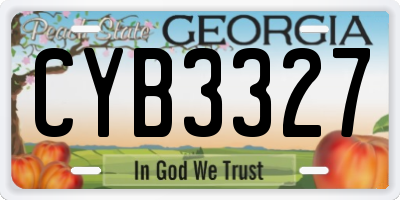 GA license plate CYB3327