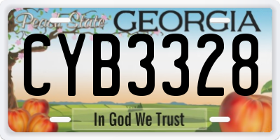 GA license plate CYB3328