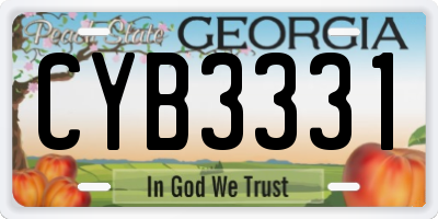 GA license plate CYB3331