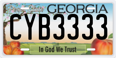 GA license plate CYB3333