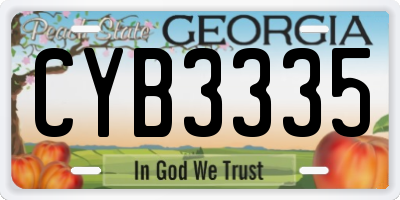 GA license plate CYB3335