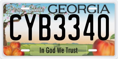 GA license plate CYB3340
