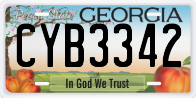 GA license plate CYB3342