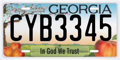 GA license plate CYB3345