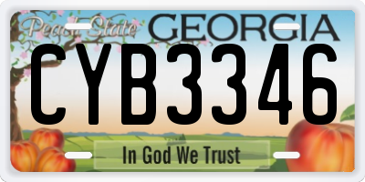GA license plate CYB3346