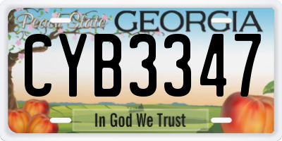GA license plate CYB3347