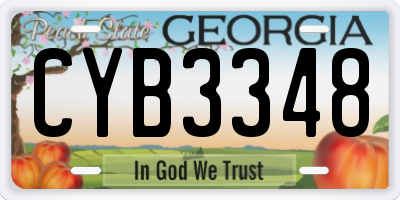 GA license plate CYB3348