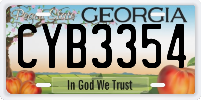 GA license plate CYB3354