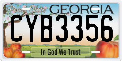 GA license plate CYB3356