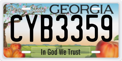 GA license plate CYB3359