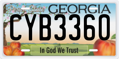 GA license plate CYB3360