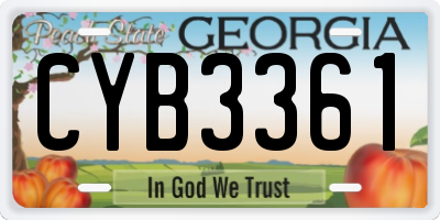 GA license plate CYB3361