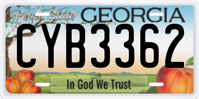 GA license plate CYB3362