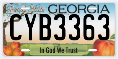 GA license plate CYB3363
