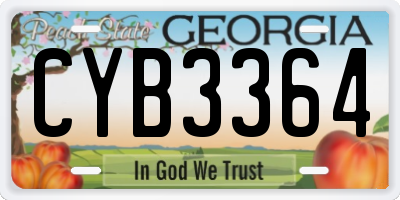 GA license plate CYB3364