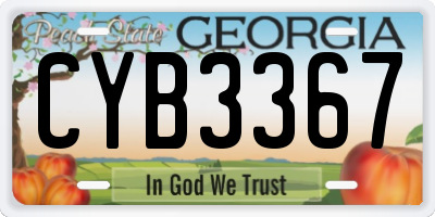 GA license plate CYB3367