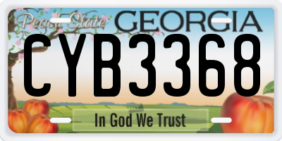 GA license plate CYB3368