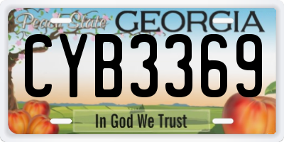 GA license plate CYB3369