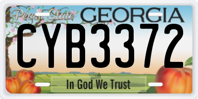 GA license plate CYB3372